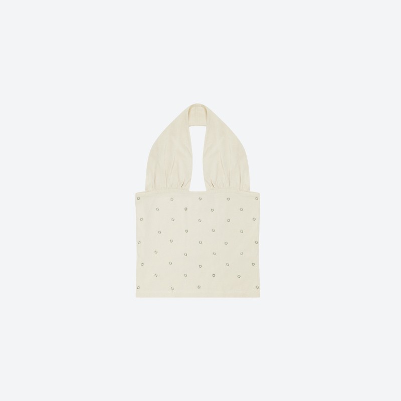 Cutout Hotfix Halter-neck Topn